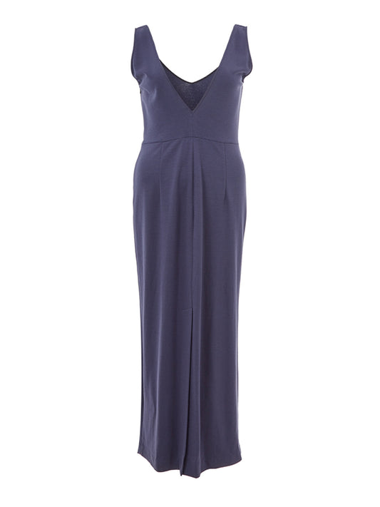 Lardini Elegant Blue Viscose Long Dress with Straps