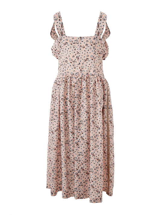 Lardini Elegant Pink Printed Midi Dress