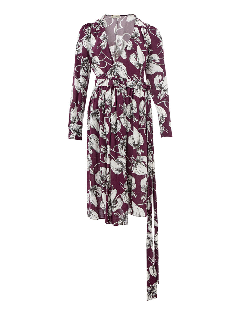 Lardini Elegant Purple Printed Designer Dress