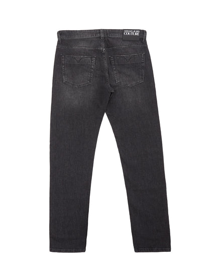 Versace Jeans Sleek Black Washed Denim Slim Fit Pants