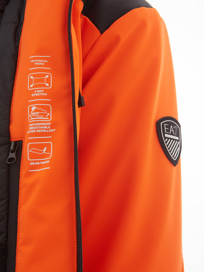 EA7 Emporio Armani Radiant Orange Technical Winter Jacket