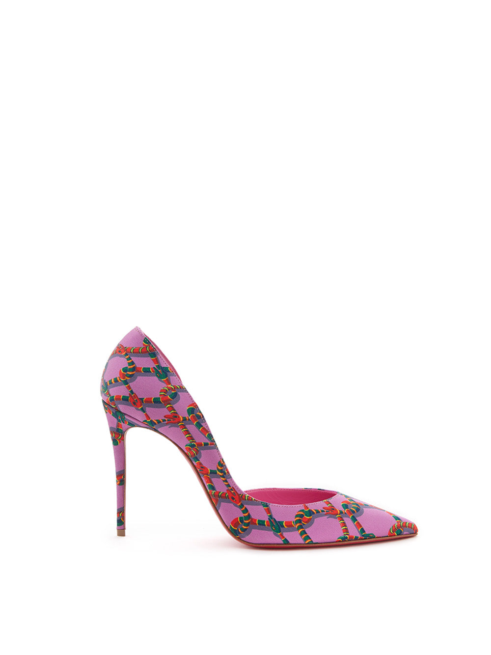 Christian Louboutin Elegant Satin Pink Pumps with Iconic Red Sole