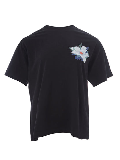 Kenzo Chic Black Floral Motif Cotton Tee