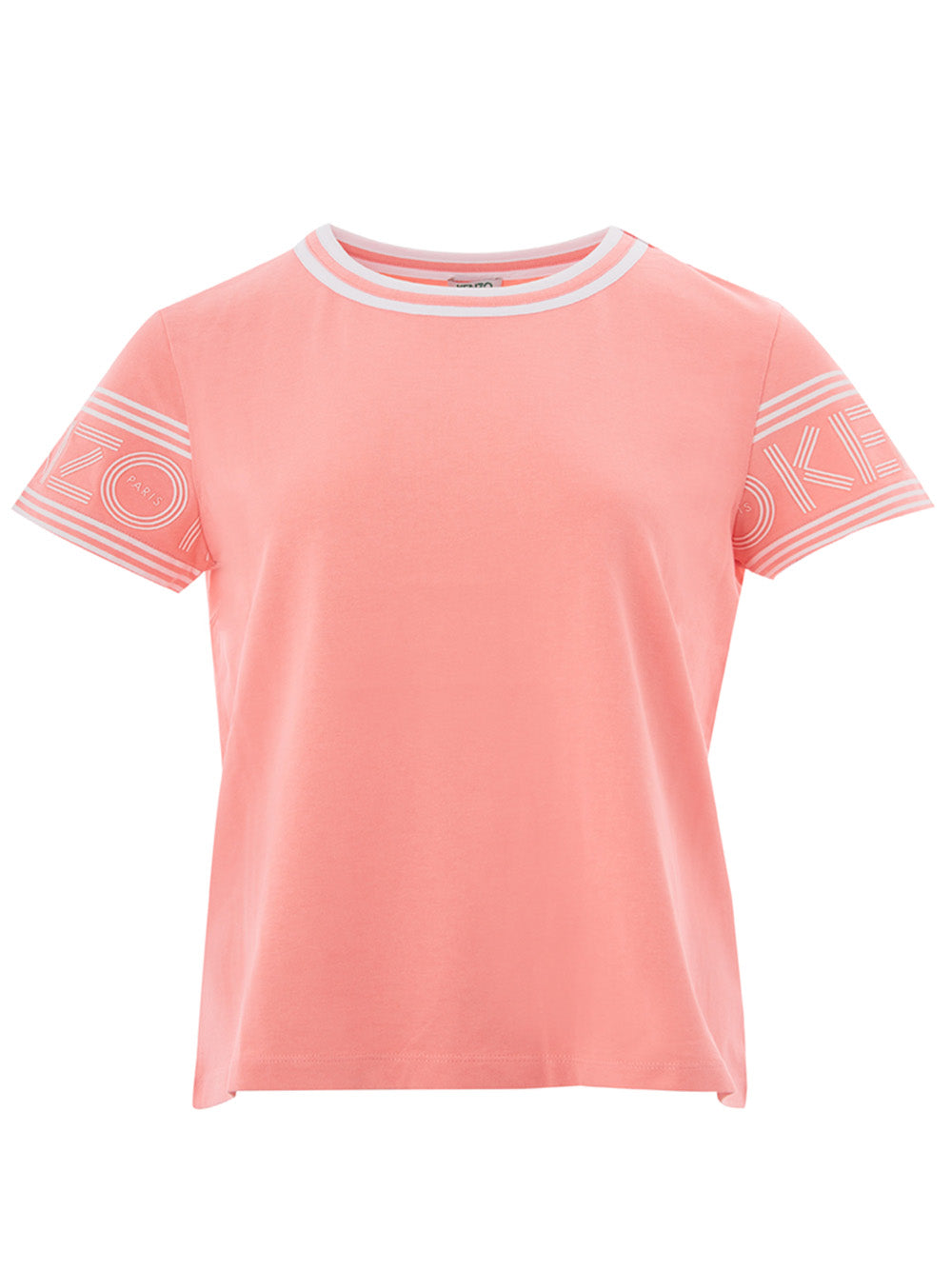 Kenzo Elegant Pink Logo Sleeve Tee for Stylish Males