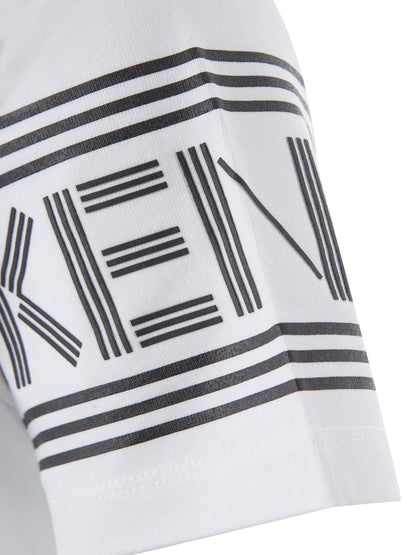 Kenzo Sleek White Logo Sleeve T-Shirt