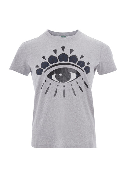 Kenzo Stylish Grey Eye Print T-Shirt