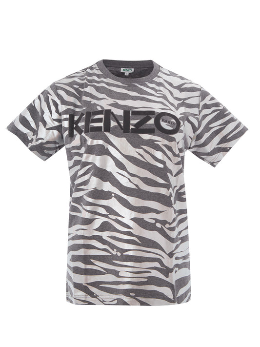 Kenzo Exquisite Metal Animalier Print Cotton Tee