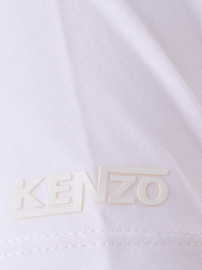 Kenzo Elegant Red Cotton T-Shirt with White Sleeves