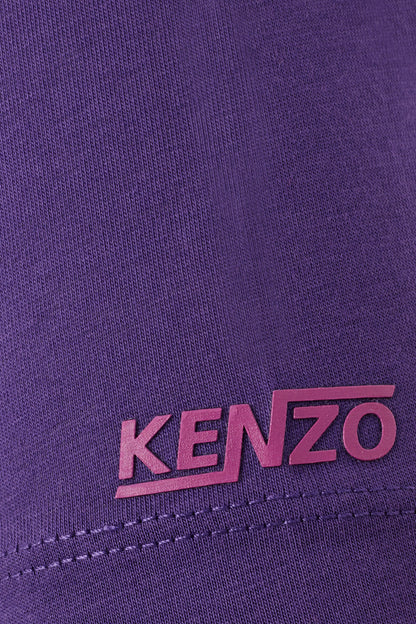 Kenzo Chic White Cotton T-Shirt with Purple Accents