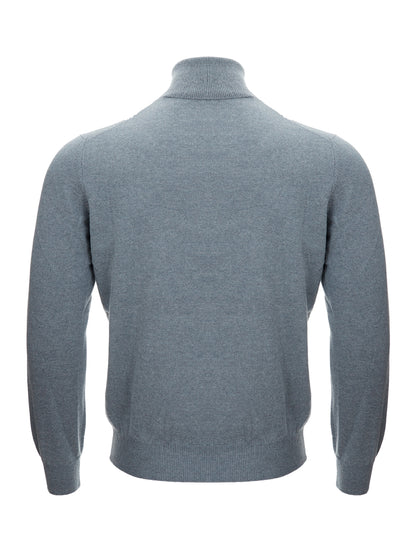 Gran Sasso Elegant Grey Cashmere Turtleneck Jumper