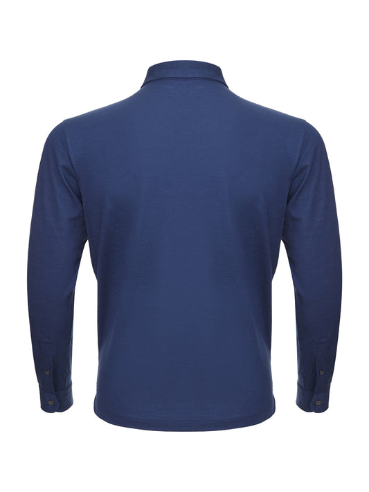 Gran Sasso Elegant Blue Wool Polo Sweater