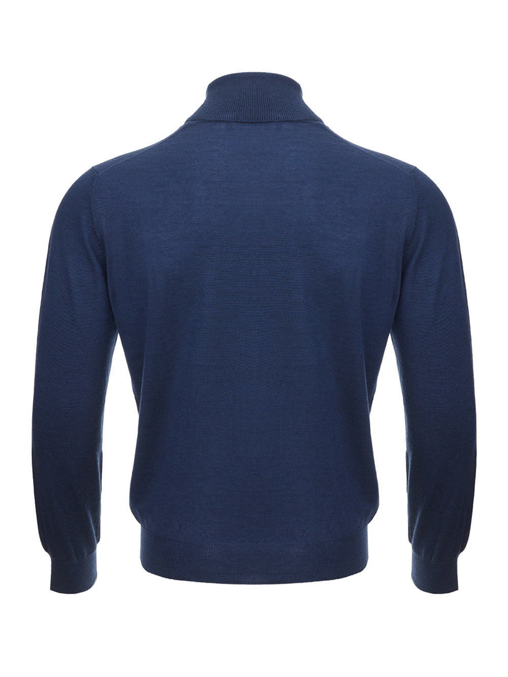Gran Sasso Elegant Cashmere & Silk Blue Turtleneck