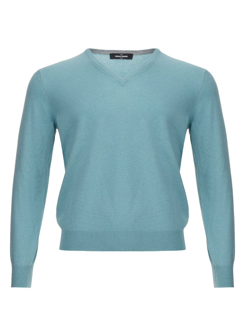 Gran Sasso Elegant Light Blue Cashmere V-Neck Sweater