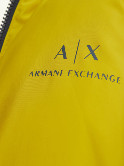 Armani Exchange Elegant Reversible Quilted Jacket in Grey/Yellow