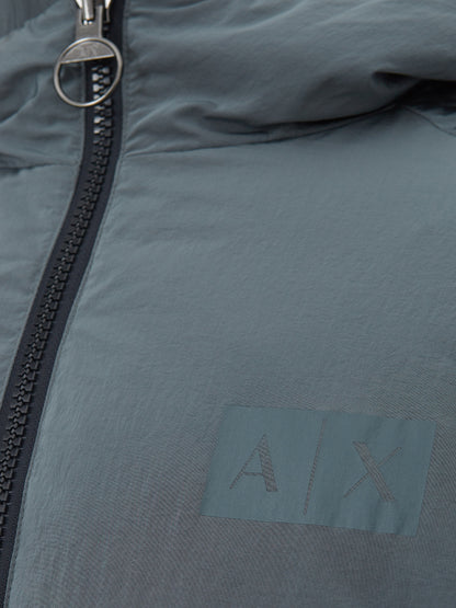 Armani Exchange Elegant Reversible Quilted Jacket in Grey/Yellow