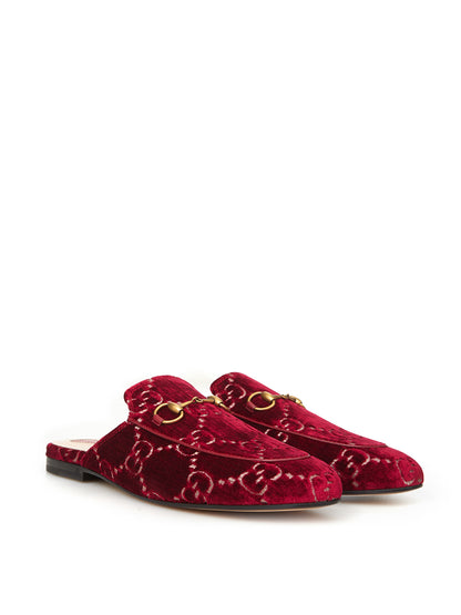 Gucci Elegant Red Velvet Slip-On Flats