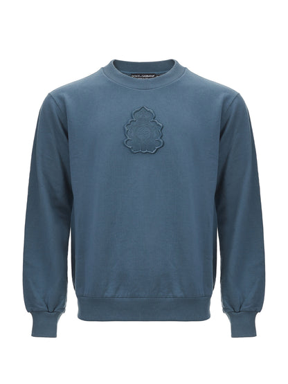 Dolce & Gabbana Elegant Petrol Blue Cotton Sweatshirt