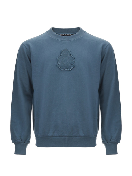 Dolce & Gabbana Elegant Petrol Blue Cotton Sweatshirt