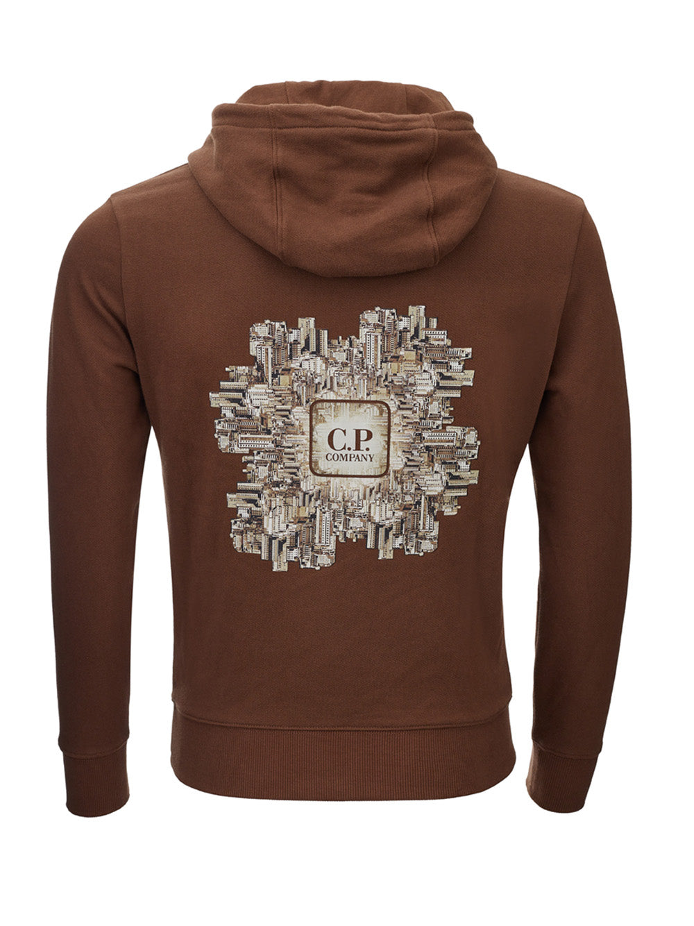 C.P. Company Chic Brown Hooded Sweatshirt with Front Logo