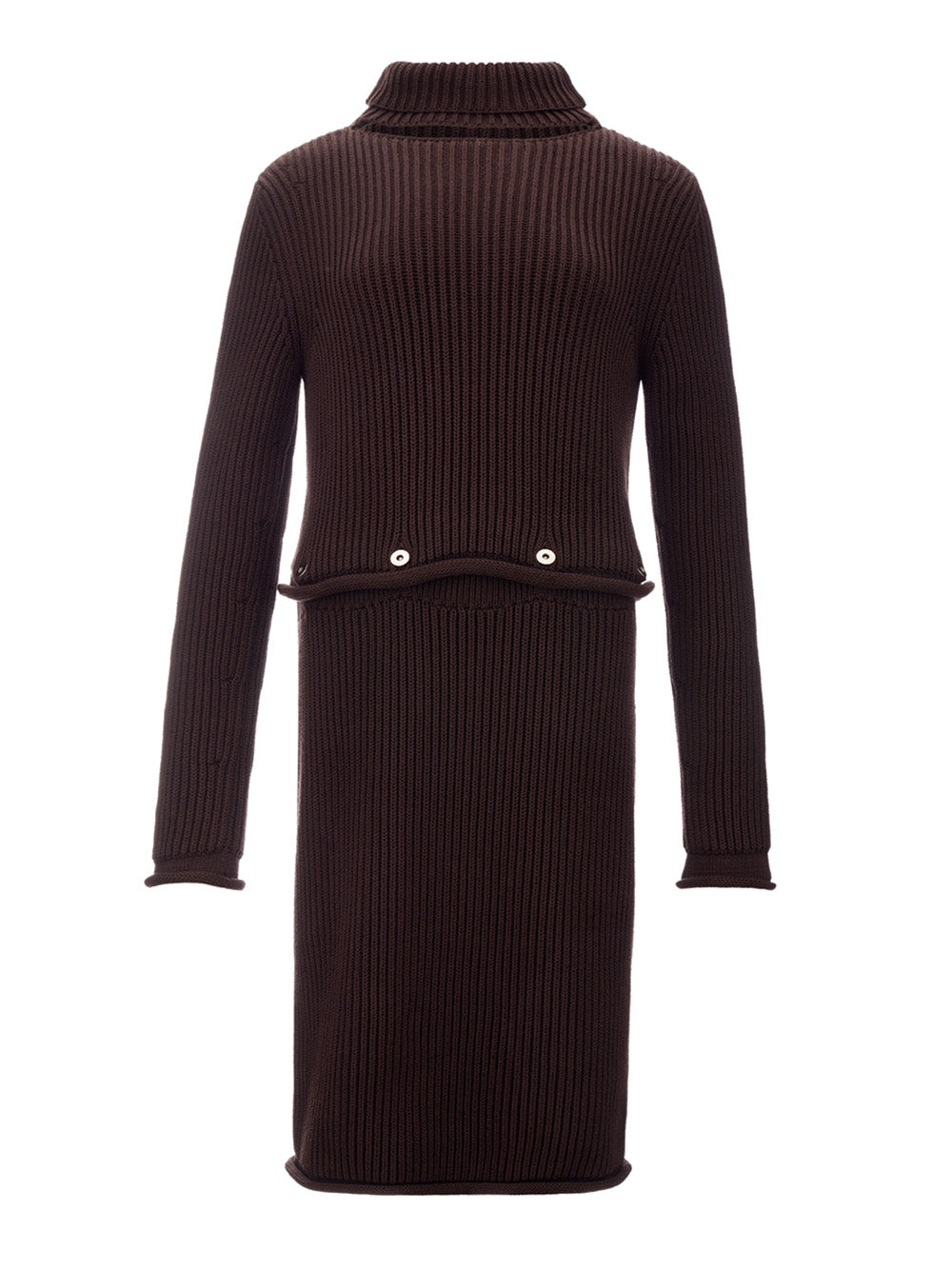 Bottega Veneta Elegant Ribbed Knit Cotton Pencil Dress