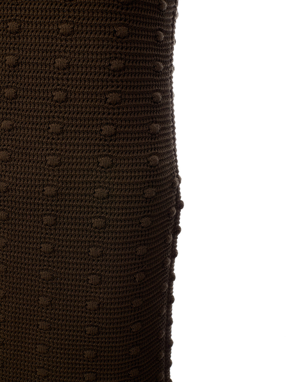 Bottega Veneta Elegant Olive Green Knit Pencil Dress