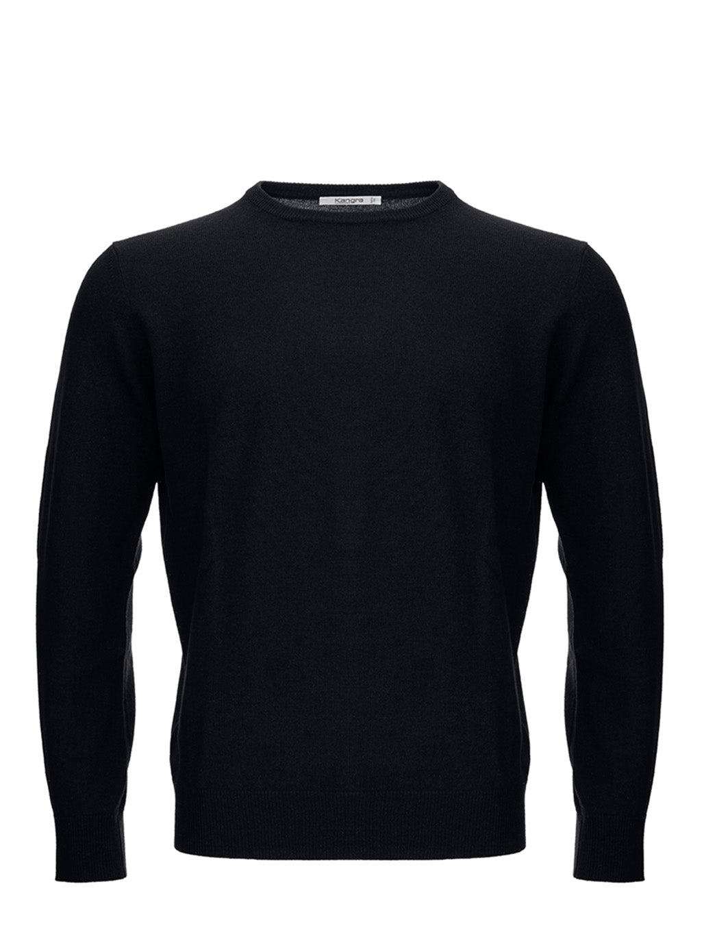 KANGRA Chic Black Wool Blend Round Neck Sweater