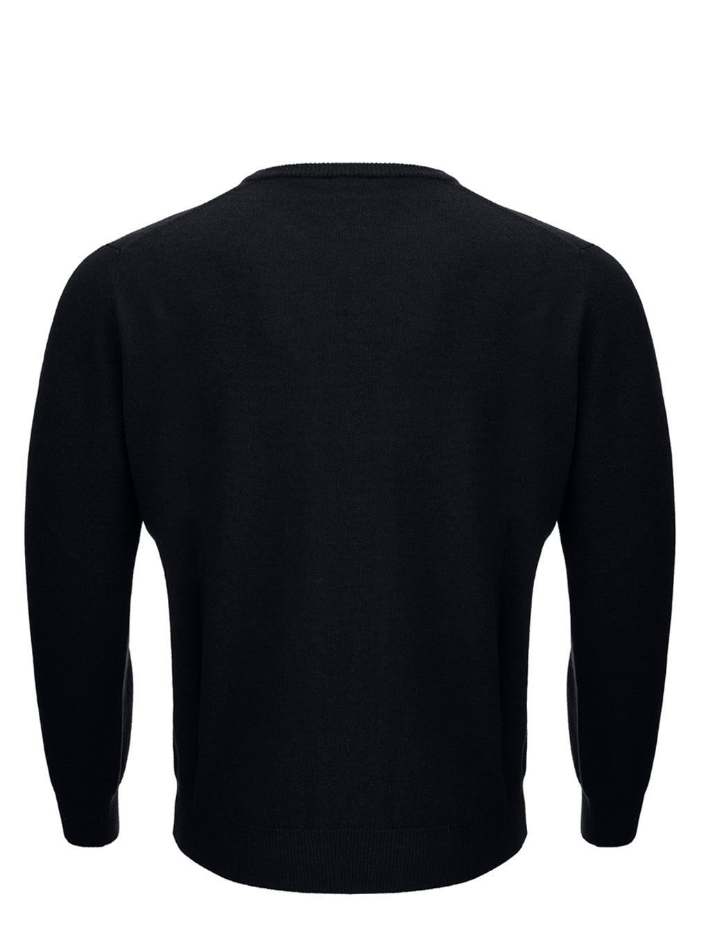 KANGRA Chic Black Wool Blend Round Neck Sweater