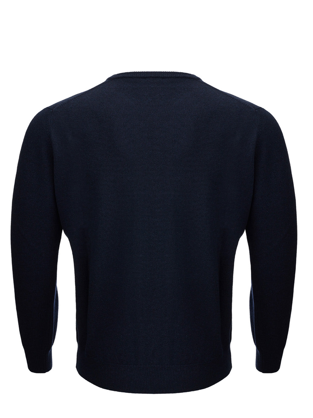 KANGRA Elegant Blue Wool Blend Round Neck Sweater