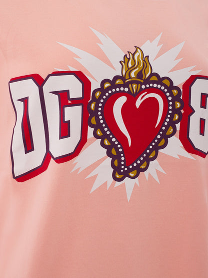 Dolce & Gabbana Elegant Pink Cotton Logo Tee