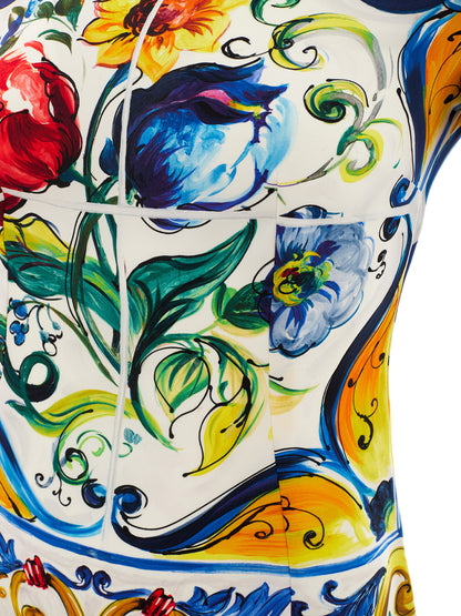 Dolce & Gabbana Elegant Maiolica Print Silk Top