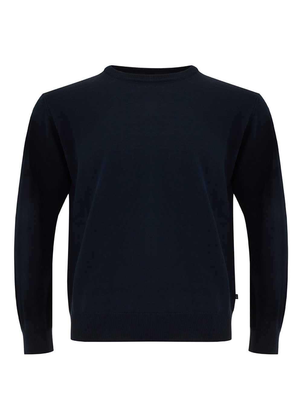 FERRANTE Elegant Blu Wool Round Neck Jumper - Regular Fit