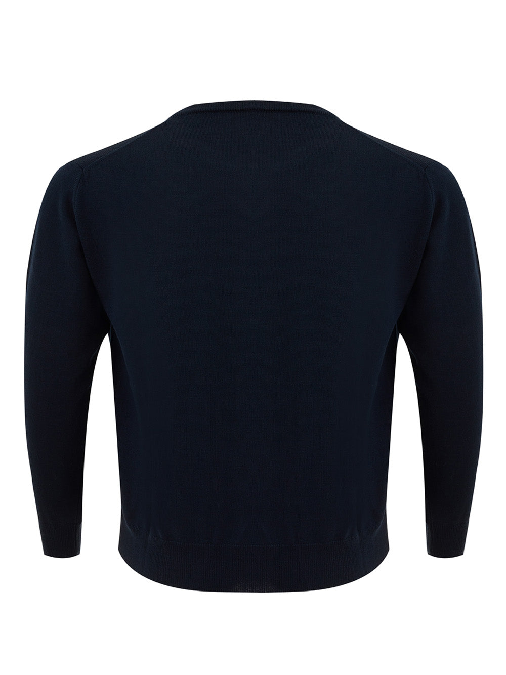 FERRANTE Elegant Blu Wool Round Neck Jumper - Regular Fit