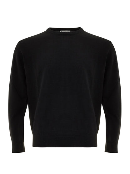 FERRANTE Elegant Black Wool Jumper - Italian Classic