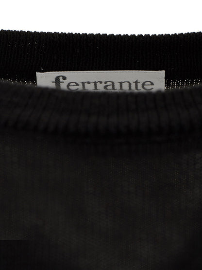 FERRANTE Elegant Black Wool Jumper - Italian Classic