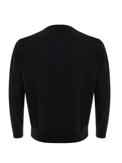 FERRANTE Elegant Black Wool Jumper - Italian Classic