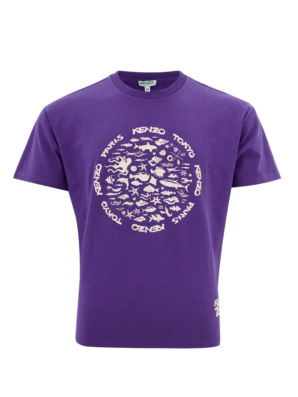 Kenzo Chic Purple Cotton Tee with Signature Print