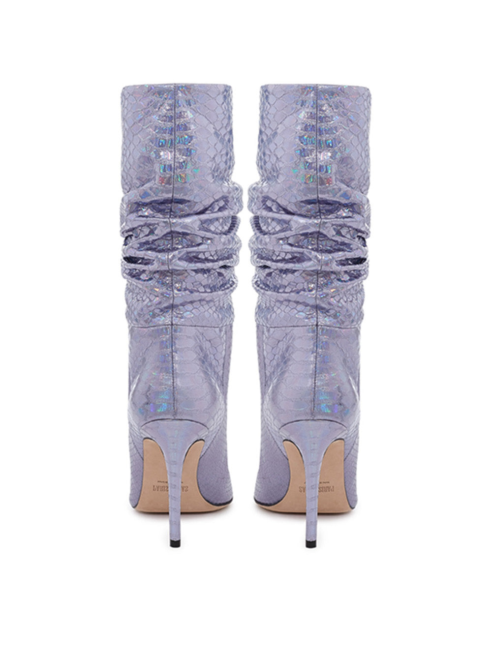 Paris Texas Lilac Reptile Print Leather Ankle Boot