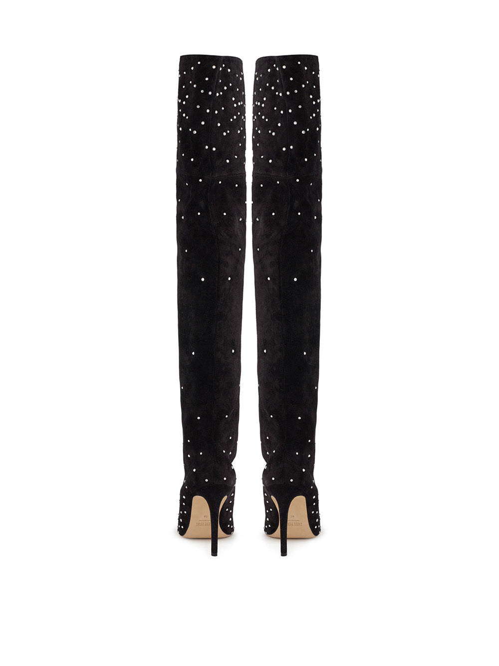 Paris Texas Crystal-Embellished Suede Thigh-High Boots