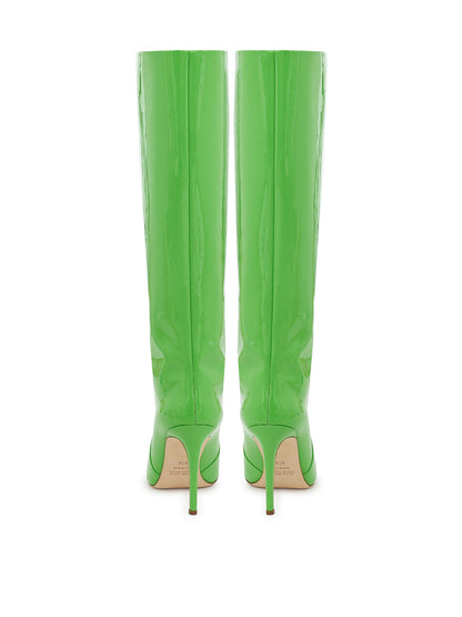 Paris Texas Chic Neon Green Patent Leather Knee Boots