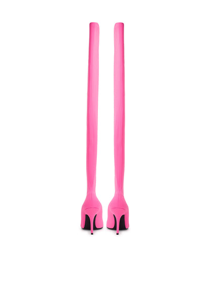 Balenciaga Neon Pink Over-the-Knee Statement Boot