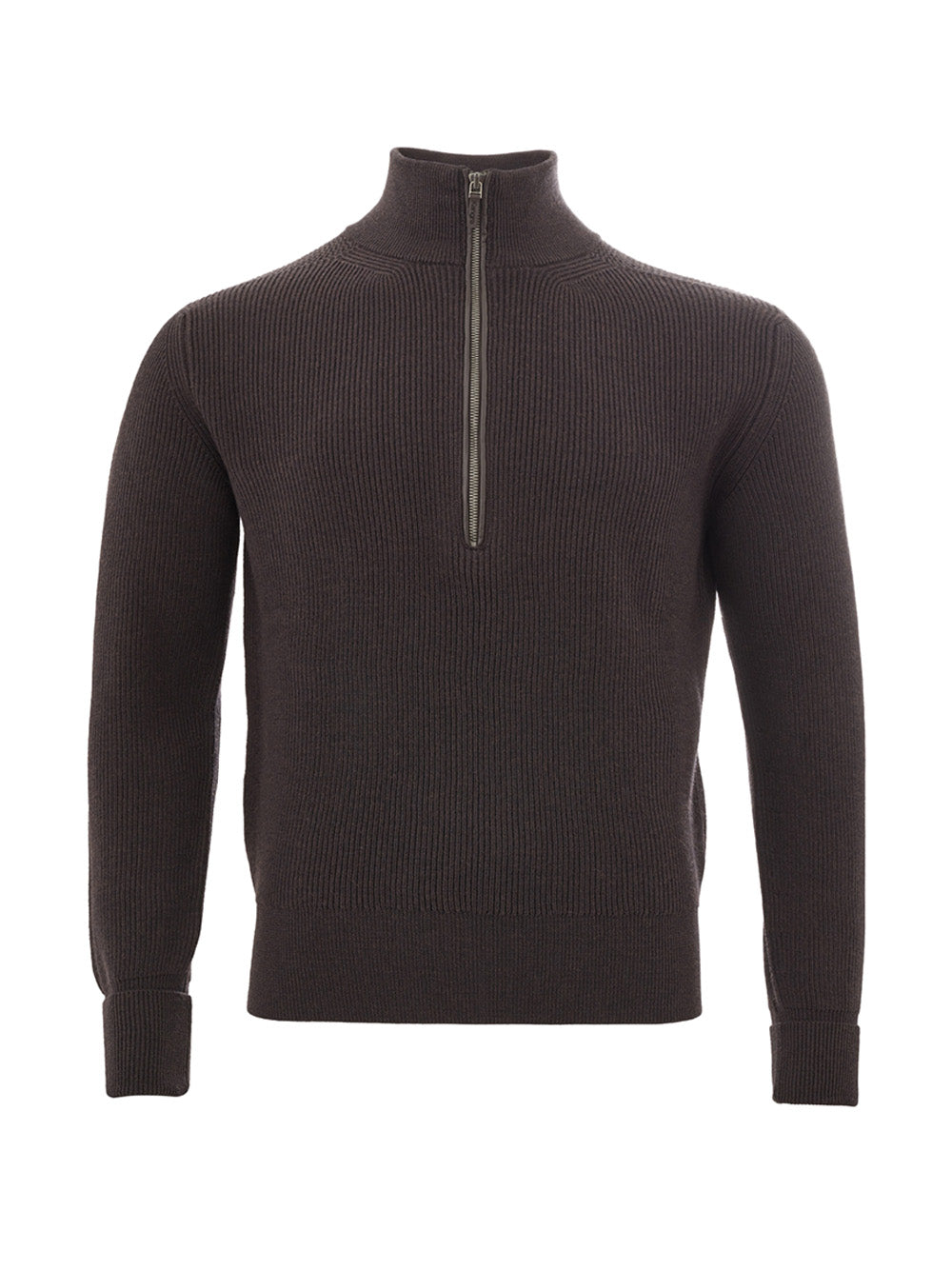 KANGRA Italian Wool Turtleneck Jumper in Rich Brown