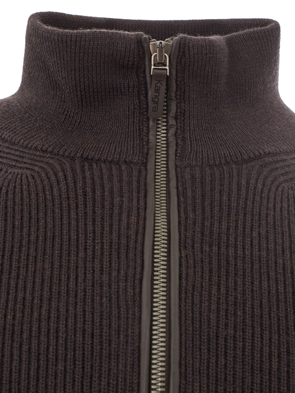 KANGRA Italian Wool Turtleneck Jumper in Rich Brown