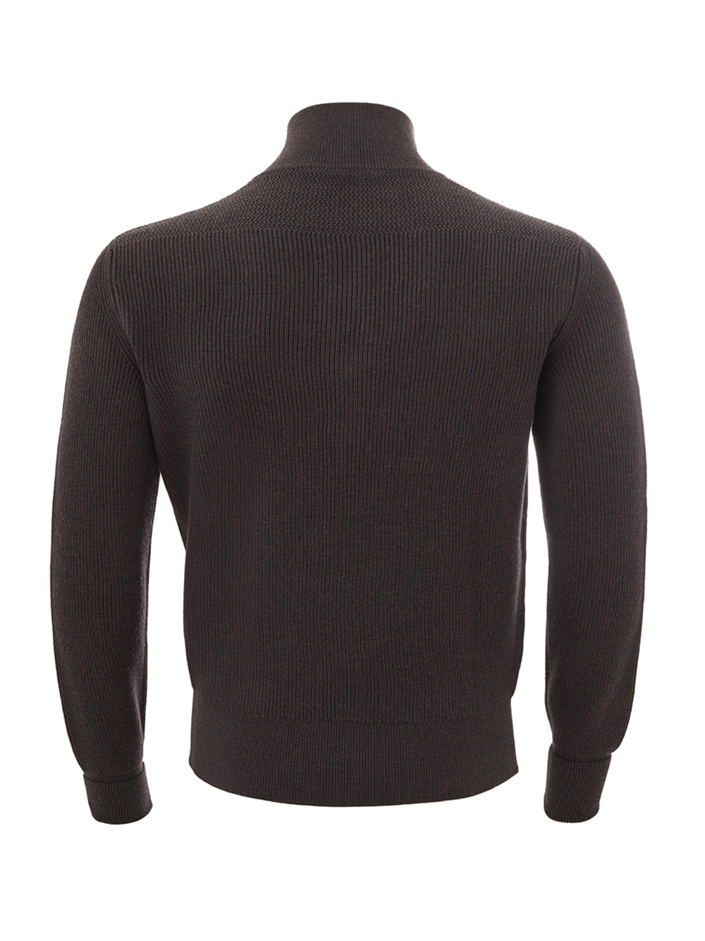 KANGRA Italian Wool Turtleneck Jumper in Rich Brown