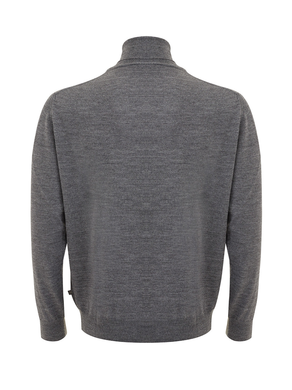 FERRANTE Elegant Grey Wool Turtleneck Sweater