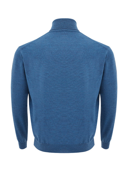 FERRANTE Elegant Light Blue Turtleneck Wool Jumper