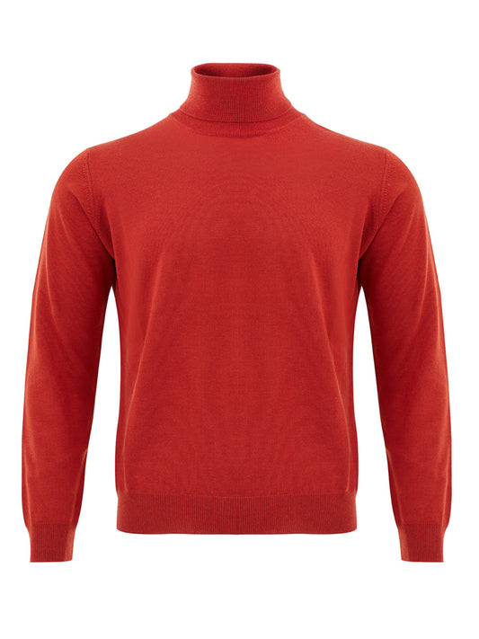 FERRANTE Exquisite Red Turtleneck Wool Jumper