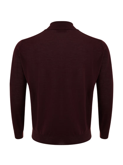 FERRANTE Elegant Red Purple Wool Turtleneck Jumper