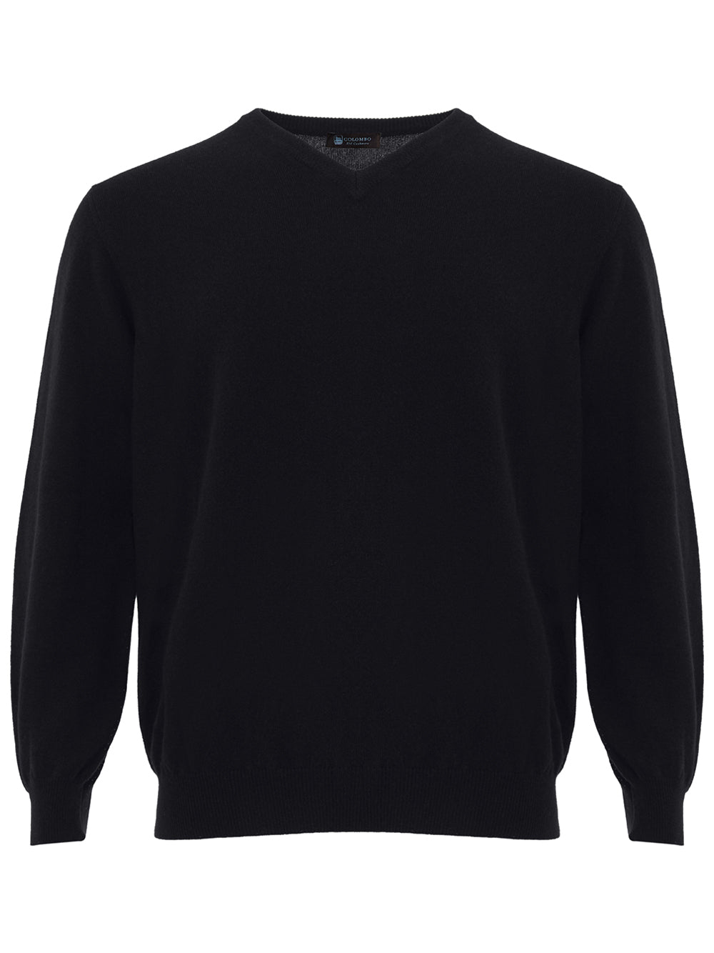 Colombo Elegant Black V-Neark Cashmere Sweater