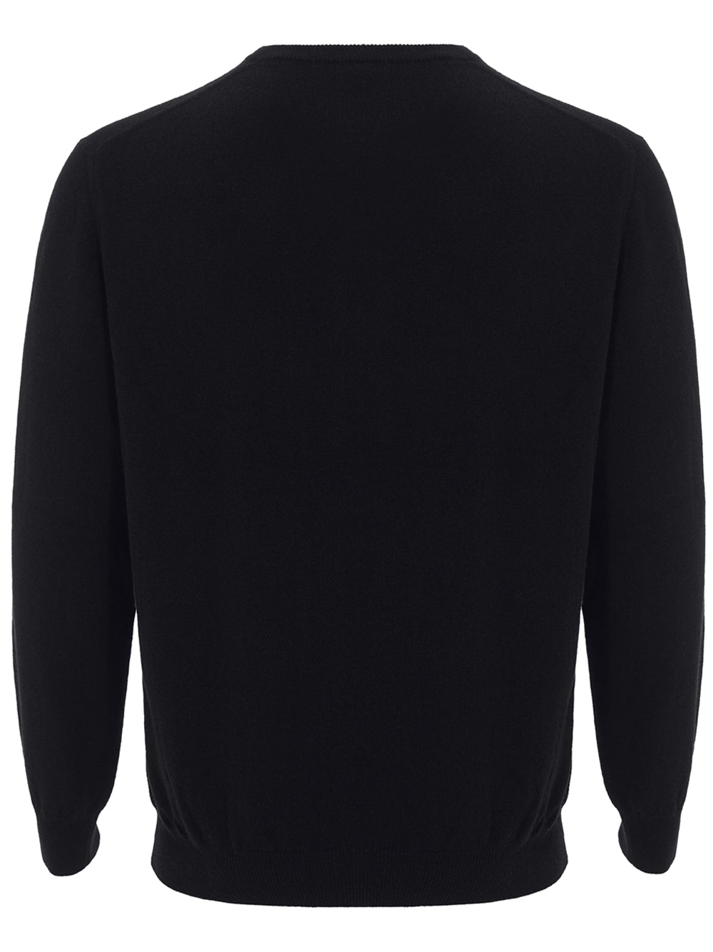 Colombo Elegant Black V-Neark Cashmere Sweater