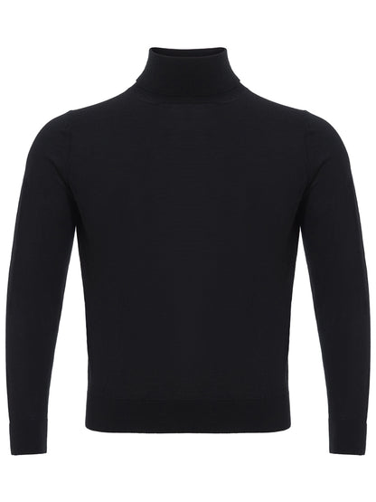 Colombo Elegant Black Cashmere Silk Blend Sweater